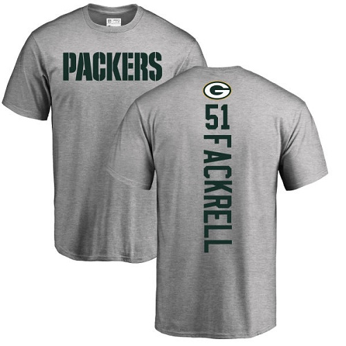 Men Green Bay Packers Ash #51 Fackrell Kyler Backer Nike NFL T Shirt->nfl t-shirts->Sports Accessory